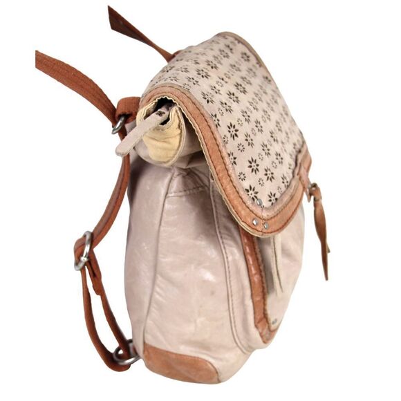 THE SAK BEIGE BROWN GENUINE LEATHER CONVERTIBLE BACKPACK SHOULDER BAG X-BODY - Picture 3 of 16